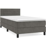 Box spring postelja z vzmetnico temno siva 80x200 cm žamet, (20724205) | Shoptok.si