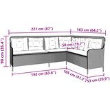  Vrtna sofa L-oblika sa jastucima siva od poliratana | shoptok.hr