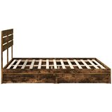  Postelja s shranjevanjem z vzglavjem Dimljeni oreh 180 x 200 cm, (5000105807) | Shoptok.si