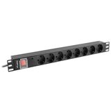 Lanberg POWER STRIP PDU RACK 19 (1U, 16A, 8X Shuko, 2m) | shoptok.hr