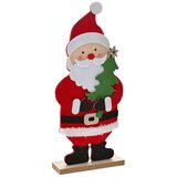  Novogodišnji ukras CHRISTMAS RED SANTA CLAUS ON WOODEN BASE 16.5X5X37CM 79508 - ILD Cene