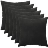  Presvlaka za jastuk 6 pcs HEERLEN Crna 50 x 50 cm Baršun | shoptok.hr
