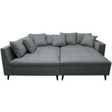 MID.YOU Ecksofa inkl. Hocker, mikrovlakna temno siva | Shoptok.si