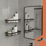 Ruhhy zidna polica za kupaonicu, set 2 kom, crna | shoptok.hr