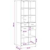 Police za knjige Staro drvo 30 x 42.4 x 185.2 cm | shoptok.hr