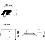  LED ugradna svetiljka RIGEL LED/4,8W/230V 4000K 11,8x11,8 cm crna | Eponuda.com