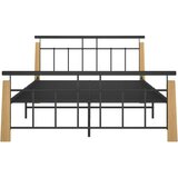Kovina Posteljni okvir kovina in trdna hrastovina 140x200 cm | Shoptok.si