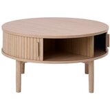 Unique Furniture Okrogla klubska mizica v hrastovem dekorju v svetli naravni barvi ø 85 cm Meta – | Shoptok.si