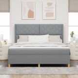  Krevet s oprugama i madracem svjetlosive boje 180 x 200 cm tkanina | shoptok.hr