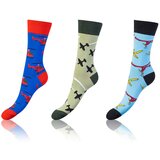 Bellinda CRAZY SOCKS 3x - Funny crazy socks 3 pairs - blue - green - black Cijene