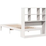 vidaXL Krevet s regalom za knjige bez madraca bijeli 90x190cm borovina | shoptok.hr