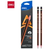 Deli GRAFITNE OLOVKE FLUO ORANŽ - CRNE 2B sa gumicom 1/12 E37013 Cene