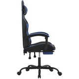  Igraća stolica od umjetne kože s osloncem za noge crno-plava | shoptok.hr