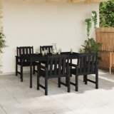 vidaXL Vrtni jedilni stoli 4 kos Črni 65,5x55,5x88 cm HDPE | Shoptok.si