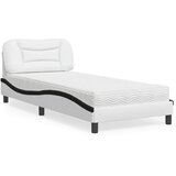 vidaXL Krevet s madracem bijeli-crni 90 x 190 cm od umjetne kože Cijene