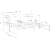 vidaXL Okvir za krevet na razvlačenje bijeli metalni 90 x 200 cm | shoptok.hr
