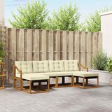  Set vanjskih sofa 6 kom. Prirodna i krem Smeđa 245 x 122,5 x 73 cm | shoptok.hr