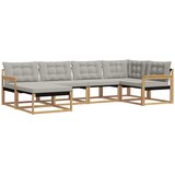  Set vanjskih sofa 6 kom. Bijela i svjetlosiva 327 x 168,5 x 73 cm | shoptok.hr