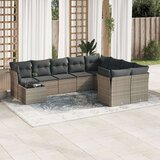vidaXL 10-dijelni set vrtnih sofa od poliratana s jastucima sivi | shoptok.hr