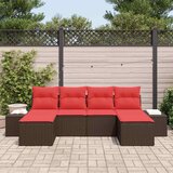  Sjedeća garnitura za vrt 6 kom. Smeđa poliratan 294 x 117 x 69 cm | shoptok.hr