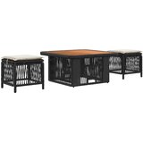 Komplet za jedilnico v vrtu 3 pcs Bež in smetanova poli ratan, (5000301247) | Shoptok.si