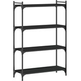  Regal za knjige s 4 razine crni 80x30x120 cm konstruirano drvo | Eponuda.com