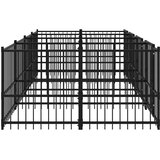  Zunanji pasji boks jeklo 7,51 m² - - črna - 85 - 388 x 193.5 x 100 cm - | Shoptok.si