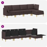  Set namještaja za dnevni boravak 5 pcs Tamno smeđa Tkanina | shoptok.hr