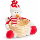 Family Christmas božična košarica s plišastim božičkom 18 x 17 cm Cene