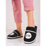 SHELOVET Black women's slippers with Fur Cene