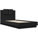  Okvir kreveta s uzglavljem crni 90x190 cm od konstruiranog drva | Eponuda.com