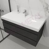 Kolpa San Naomi Set Delux 100cm Crna (Ormarić sa umivaonikom + Ogledalo/ormarić + Visoki ormarić) Slike