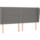  Uzglavlje s ušima tamnosivo 203x23x118/128 cm od tkanine | shoptok.hr