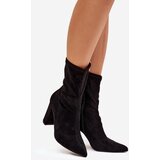 Boto Women's heeled ankle boots with stitching black Rosivelle | Shoptok.si