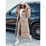 DStreet Kurtka damska pikowana długa GLAMWARM beżowa | shoptok.hr