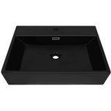 vidaXL Umivalnik z odprtino za pipo črna keramika 60,5x42,5x14,5 cm, (21409374) | Shoptok.si