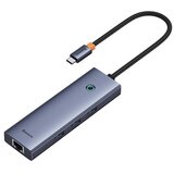 Baseus 4-v-1 UltraJoy USB-C do 3x USB 3.0 + RJ45 vozlišče (sivo) | Shoptok.si
