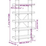 Regal za knjige s 5 razina boja hrasta 100x33x180,5 cm drveni | Shoptok.si
