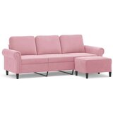 vidaXL Trosed s stolčkom za noge roza 180 cm žamet | Shoptok.si