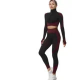 Komplet Tajice i Top - Crna / Crvena / XL