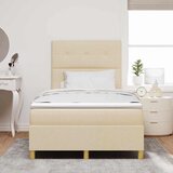 LED Box Spring Krevet s uzglavljem Krema 120 x 200 cm tkanina | shoptok.hr