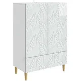 Kreveta Bijela visokog sjaja 66 x 34,5 x 95 cm
