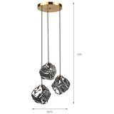  Visilica na sajli CRISTAL 3xE14/15W/230V mesing/dimljeno crno | Eponuda.com