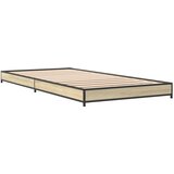 vidaXL Posteljni okvir sonoma hrast 100x200 cm inž. les in kovina, (21128689) | Shoptok.si