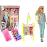  Lutka za igru doktorica sa dugom plavom kosom - tirkizna | shoptok.hr
