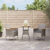  3-dijelni vrtni bistro set od poliratana s jastucima sivi | shoptok.hr
