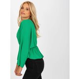 Fashion Hunters One size green blouse with wide Raquel sleeves Cene