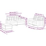  3-dijelni set sofa s jastucima boja vina od umjetne kože | shoptok.hr