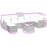  8-dijelni set vrtnih sofa od poliratana s jastucima svjetlosivi | shoptok.hr