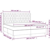  box spring s madracem LED tamnosivi 200x200 cm baršun | shoptok.hr
